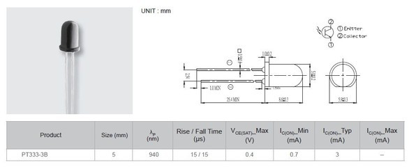 光電器件-F5紅外接收三極管PT333-3C 技術特點與應用前景